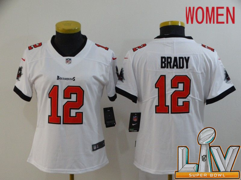 Super Bowl LV 2021 Women Tampa Bay Buccaneers #12 Brady White New Nike Limited Vapor Untouchable NFL Jerseys->tampa bay buccaneers->NFL Jersey